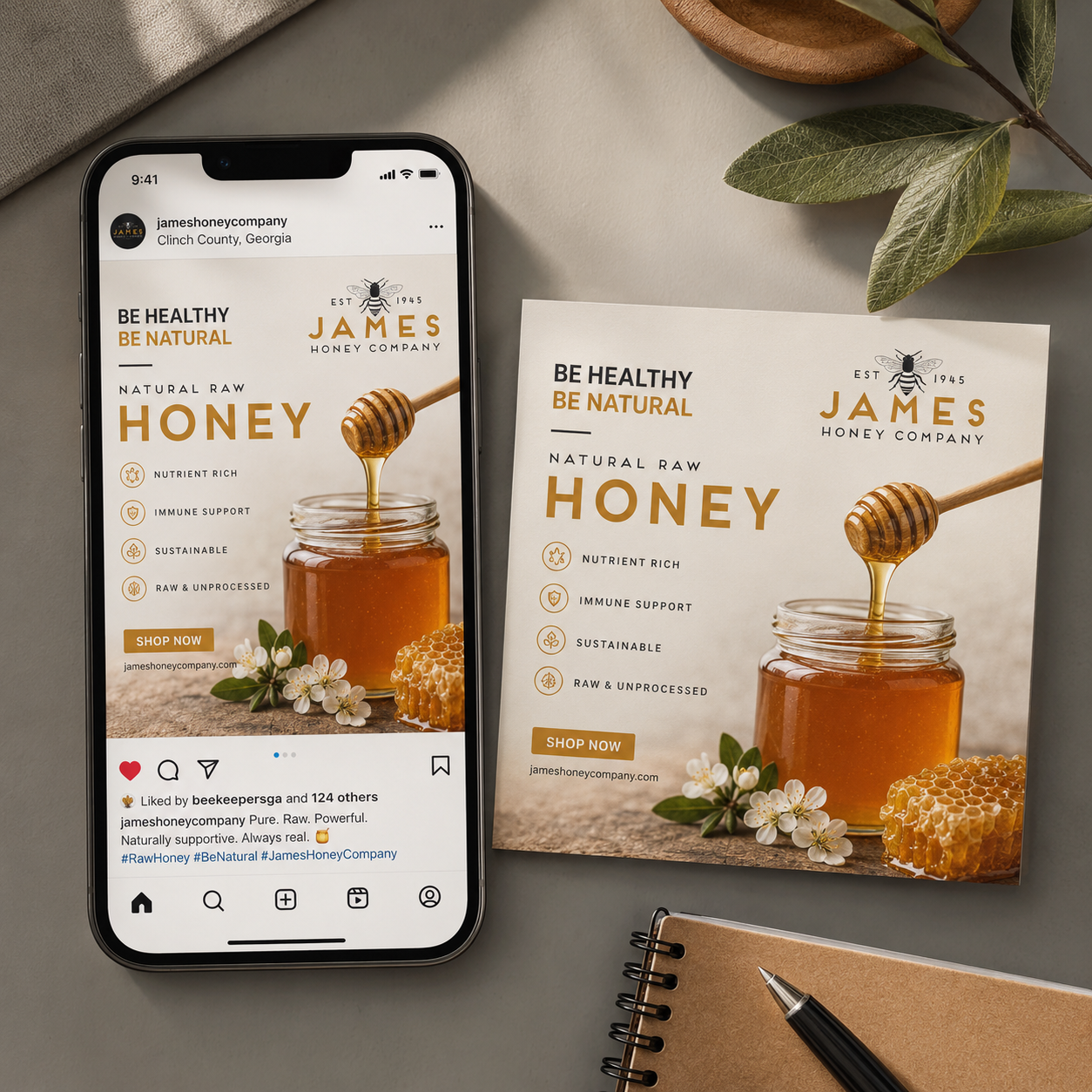 James Honey Company branding